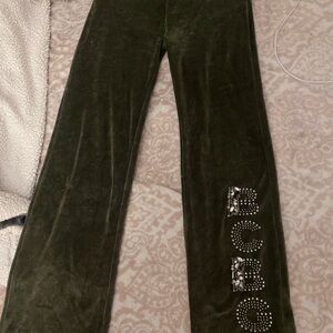 BCBGMaxAzria Olive Velour Joggers